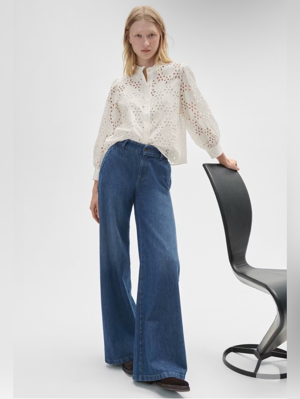 Wrap London Wide Leg Full Leg Jeans